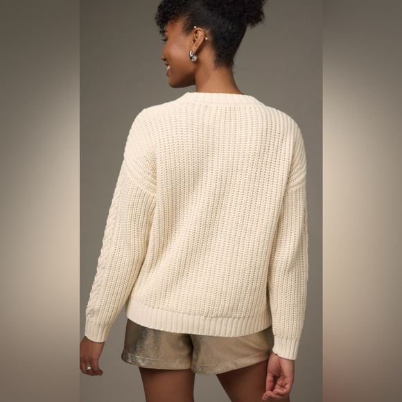 New Francesca’s Sally Embellished Crewneck Pullover Sweater - Picture 4 of 6